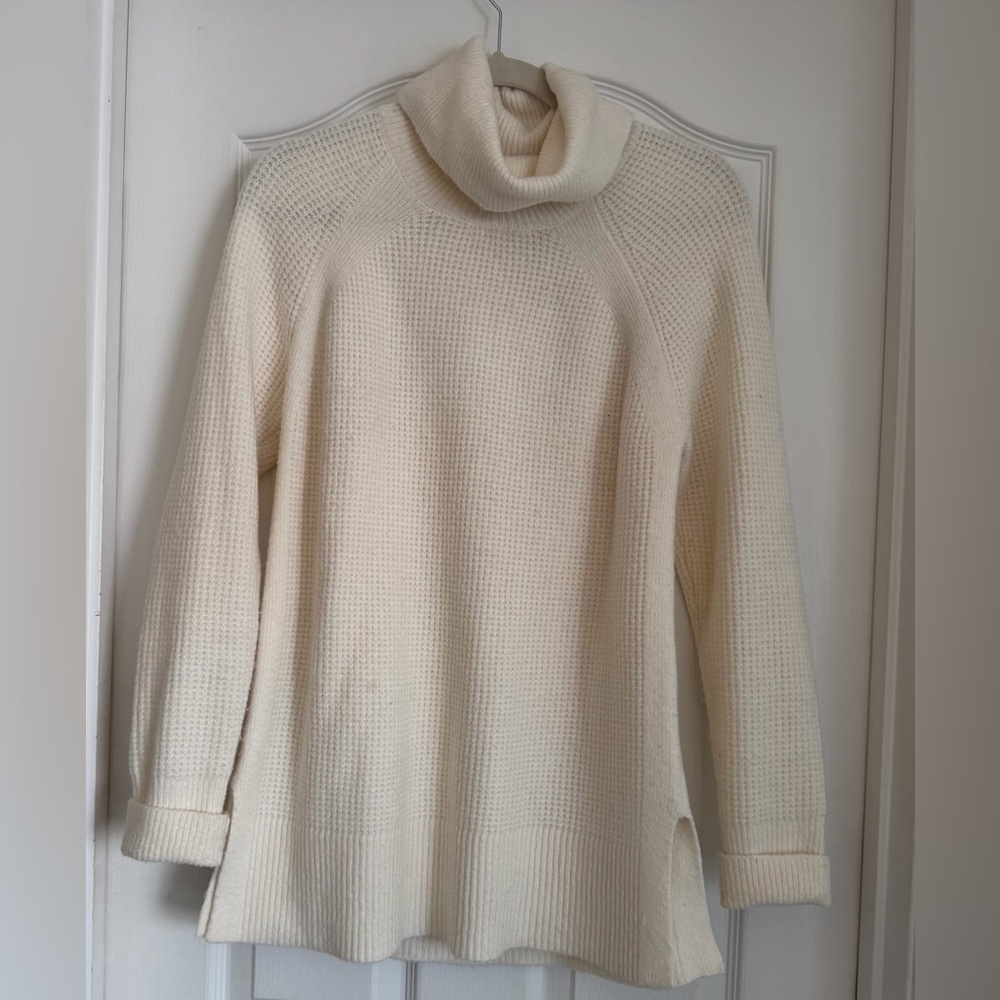 LOFT Cream Cowl Neck Sweater - Picture 3 of 9